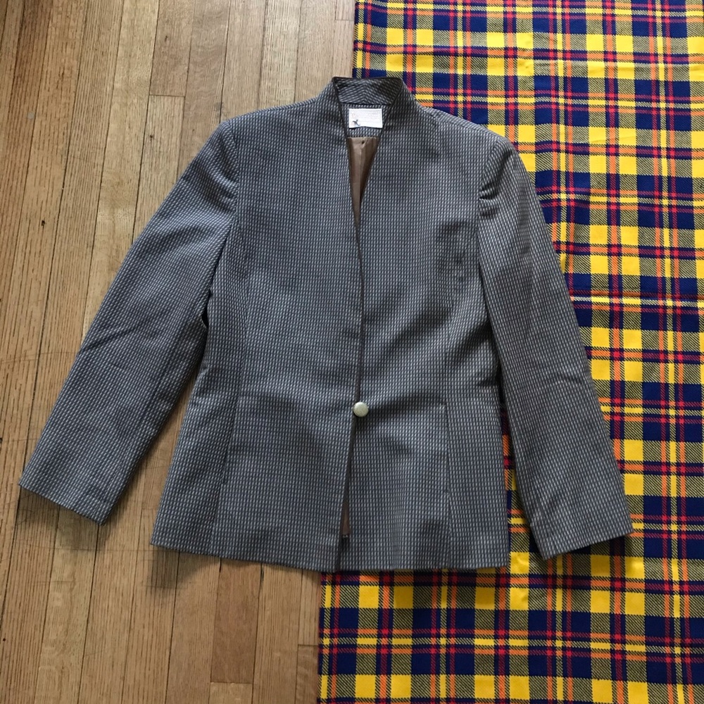 Pendleton Vintage Wool One Button Blazer Grey - image 1
